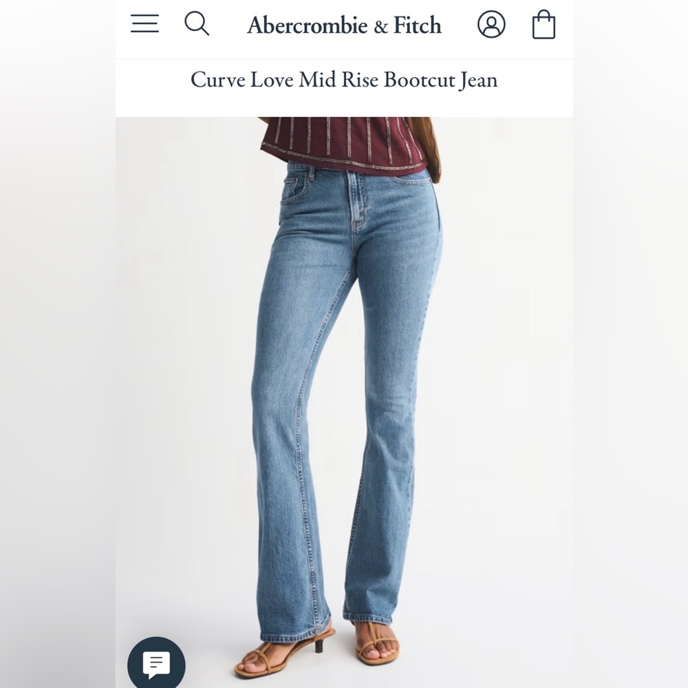 Abercrombie & Fitch Women's Curve Love Mid Rise Bootcut Jean